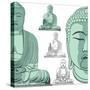 Sitting Buddha in Vector Art-DR_Flash-Stretched Canvas