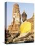 Sitting Buddha Statue and Chedi at Buddhist Temple of Wat Phra Mahathat, Thailand, Southeast Asia-Richard Nebesky-Stretched Canvas