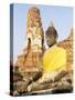 Sitting Buddha Statue and Chedi at Buddhist Temple of Wat Phra Mahathat, Thailand, Southeast Asia-Richard Nebesky-Stretched Canvas