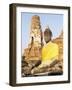 Sitting Buddha Statue and Chedi at Buddhist Temple of Wat Phra Mahathat, Thailand, Southeast Asia-Richard Nebesky-Framed Photographic Print