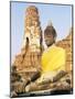 Sitting Buddha Statue and Chedi at Buddhist Temple of Wat Phra Mahathat, Thailand, Southeast Asia-Richard Nebesky-Mounted Photographic Print