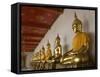 Sitting Buddhas, Wat Pho (Reclining Buddha Temple), (Wat Phra Chetuphon), Bangkok, Thailand, Southe-Richard Maschmeyer-Framed Stretched Canvas