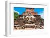 Sitting Budha in Wat Mahathat, Sukhothai,Thailand.-David Ionut-Framed Photographic Print