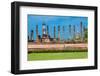 Sitting Budha in Wat Mahathat, Sukhothai,Thailand.-David Ionut-Framed Photographic Print