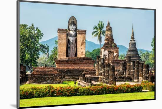 Sitting Budha in Wat Mahathat, Sukhothai,Thailand.-David Ionut-Mounted Photographic Print