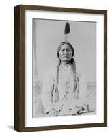 Sitting Bull Native American with Peace Pipe Photograph - Bismarck, ND-Lantern Press-Framed Art Print