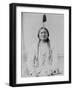 Sitting Bull Native American with Peace Pipe Photograph - Bismarck, ND-Lantern Press-Framed Art Print