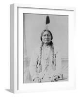 Sitting Bull Native American with Peace Pipe Photograph - Bismarck, ND-Lantern Press-Framed Art Print