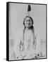 Sitting Bull Native American with Peace Pipe Photograph - Bismarck, ND-Lantern Press-Framed Stretched Canvas