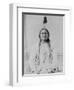 Sitting Bull Native American with Peace Pipe Photograph - Bismarck, ND-Lantern Press-Framed Art Print