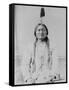 Sitting Bull Native American with Peace Pipe Photograph - Bismarck, ND-Lantern Press-Framed Stretched Canvas