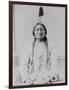 Sitting Bull Native American with Peace Pipe Photograph - Bismarck, ND-Lantern Press-Framed Art Print