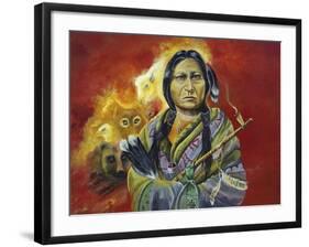 Sitting Bull Peace Pipe Visions-Sue Clyne-Framed Giclee Print