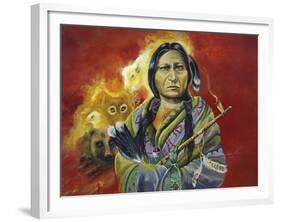 Sitting Bull Peace Pipe Visions-Sue Clyne-Framed Giclee Print