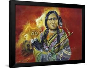 Sitting Bull Peace Pipe Visions-Sue Clyne-Framed Premium Giclee Print