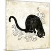 Sitting Burlap Cat-Alan Hopfensperger-Mounted Art Print