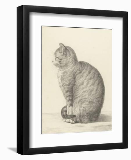 Sitting Cat, Facing Left, 1825-Jean Bernard-Framed Art Print