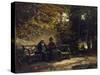 Sitting Couple on a Bench (Resting Promenaders), 1860-Carl Spitzweg-Stretched Canvas