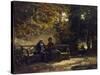 Sitting Couple on a Bench (Resting Promenaders), 1860-Carl Spitzweg-Stretched Canvas