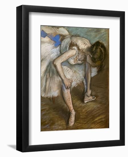 Sitting dancer massaging the foot (detail). 1881-1883. Pastel-Edgar Degas-Framed Giclee Print