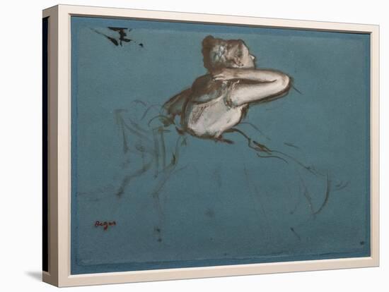 Sitting dancer turned to the right-Edgar Degas-Stretched Canvas