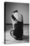 Sitting Girl-Michalina Wozniak-Stretched Canvas