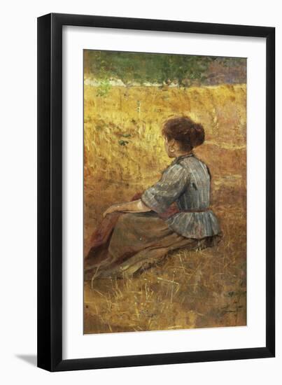 Sitting Girl-Guglielmo Micheli-Framed Giclee Print