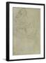 Sitting Half-Nude with Closed Eyes-Gustav Klimt-Framed Giclee Print