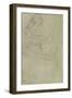 Sitting Half-Nude with Closed Eyes-Gustav Klimt-Framed Giclee Print