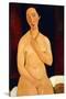 Sitting Nude with Necklace, 1917-Amedeo Modigliani-Stretched Canvas