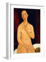 Sitting Nude with Necklace, 1917-Amedeo Modigliani-Framed Giclee Print