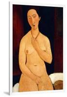 Sitting Nude with Necklace, 1917-Amedeo Modigliani-Framed Giclee Print