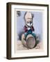 Sitting on a Barrel and Drinking a Glass of Wine-null-Framed Giclee Print