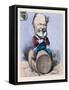 Sitting on a Barrel and Drinking a Glass of Wine-null-Framed Stretched Canvas