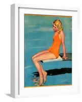 "Sitting on the Diving Board,"August 19, 1933-Penrhyn Stanlaws-Framed Giclee Print