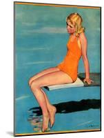 "Sitting on the Diving Board,"August 19, 1933-Penrhyn Stanlaws-Mounted Giclee Print