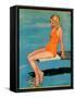 "Sitting on the Diving Board,"August 19, 1933-Penrhyn Stanlaws-Framed Stretched Canvas