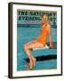 "Sitting on the Diving Board," Saturday Evening Post Cover, August 19, 1933-Penrhyn Stanlaws-Framed Giclee Print