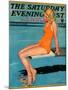 "Sitting on the Diving Board," Saturday Evening Post Cover, August 19, 1933-Penrhyn Stanlaws-Mounted Giclee Print