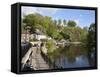 Sitting on the Riverside in Spring, Knaresborough, North Yorkshire, England, United Kingdom, Europe-Mark Sunderland-Framed Stretched Canvas