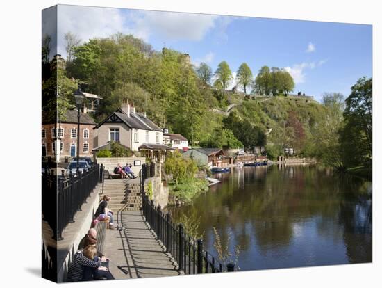 Sitting on the Riverside in Spring, Knaresborough, North Yorkshire, England, United Kingdom, Europe-Mark Sunderland-Stretched Canvas