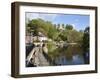 Sitting on the Riverside in Spring, Knaresborough, North Yorkshire, England, United Kingdom, Europe-Mark Sunderland-Framed Photographic Print