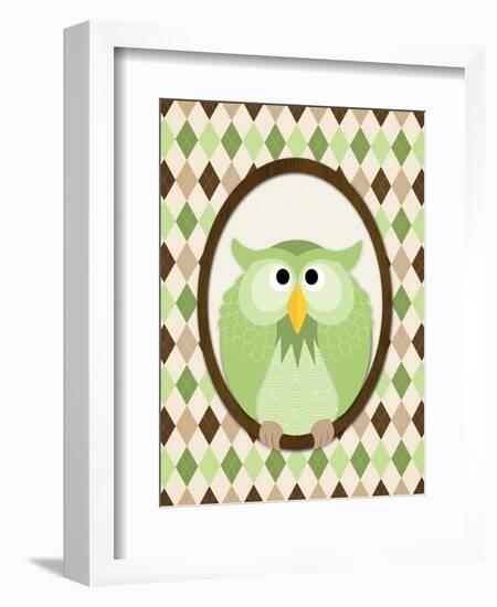 Sitting Owl III-N. Harbick-Framed Art Print