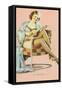 Sitting Pretty, Lady with Ukulele-null-Framed Stretched Canvas