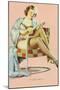 Sitting Pretty, Lady with Ukulele-null-Mounted Art Print