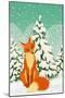 Sitting Red Fox in the Winter Forest-Milovelen-Mounted Art Print