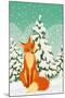 Sitting Red Fox in the Winter Forest-Milovelen-Mounted Art Print