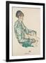 Sitting Semi-Nude with Blue Hairband, 1914-Egon Schiele-Framed Giclee Print