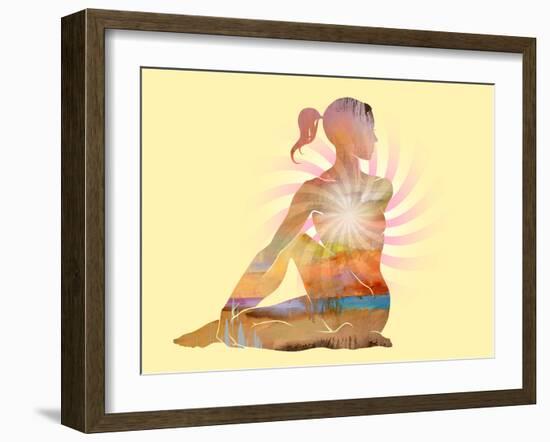 Sitting Twist Pose Sun-Tim Parker-Framed Art Print