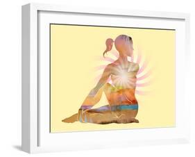 Sitting Twist Pose Sun-Tim Parker-Framed Art Print